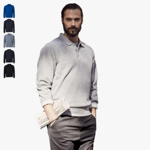 CLIQUE - polo uomo maniche lunghe shirt sleeve long polo taglie forti 3XL 4XL 5XL - Foto 1 di 9