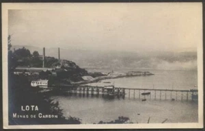 Real Photo Chile Postcard Lota Minas De Carbon Panoramic View - Picture 1 of 2