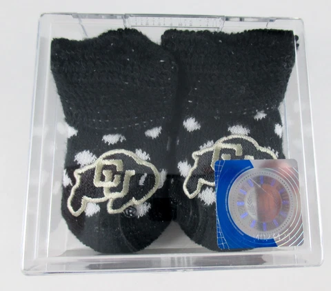 Two Feet Ahead Colorado Buffaloes NCAA College Football Newborn Baby Booties New Cover