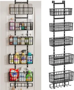 New-Adjustable Over The Door Organizer, Metal Hanging Door Organizer with 5 Wire - Picture 1 of 6