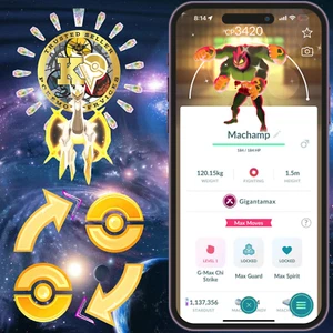 Pokémon Go - Shiny Gigantamax Machamp Livello 50 - Foto 1 di 1
