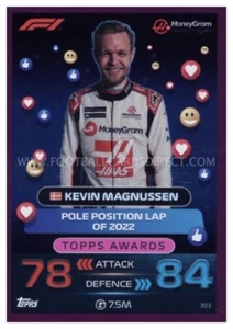 #303 KEVIN MAGNUSSEN (PREMIOS TOPPS) TURBO PARALELO ATTAX 2023 - Imagen 1 de 1