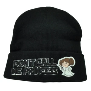 Dont Call Me Princess Star Wars Knit Beanie One Size Black Movie Leia Cuffed - Picture 1 of 1