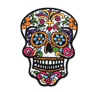 Sugar Skull Patch, Sugar Skull Embroidered Iron On Patch - Picture 1 of 1