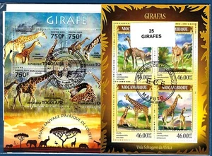 Animaux Girafes 25 timbres différents oblitérés - Foto 1 di 1