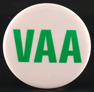 VAA VTG Pinback Button White Green Pin 1.75" All Caps Acronym Abbreviation - Picture 1 of 4