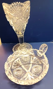 KRISTALLKELCH/VASE UND BONBONIERE SCHWERER GESCHLIFFENER KRISTALL - Bild 1 von 5