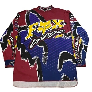 Vintage 90's Fox Image FX Racing Motocross Jersey Cotton Large 1995 NOS Maroon - Bild 1 von 21