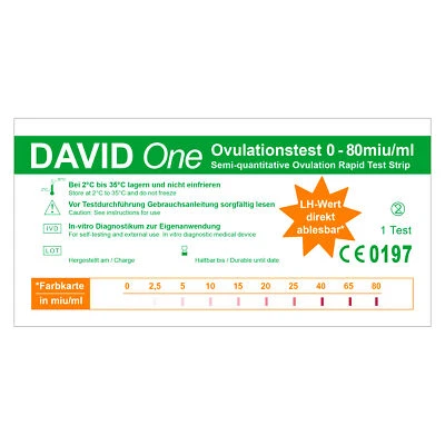 David One 10 x Ovulationstest 0-80 miu/ml mit LH Wert Anzeige - Bild 1 von 2