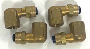 PARKER BRASS FEMALE 90 DEGREE ELBOW PIPE SIZE-1/2" TUBE SIZE- 1/8" OAL-1-1/4" - Picture 1 of 5