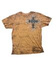 Xtreme Couture T Shirt Men XL Orange Cross Wings Affliction Style Y2K Buckle