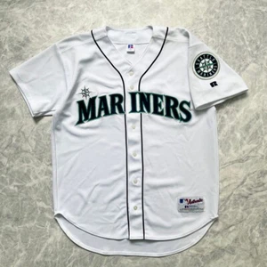 VTG 00s MLB SEATTLE MARINERS RUSSELL AUTHENTIC JERSEY WHITE SIZE 40 MADE IN USA - Picture 1 of 6