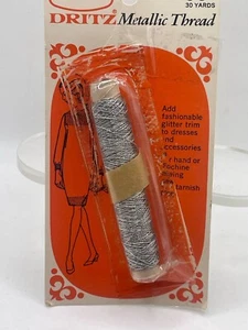 30 Yard Sliver Metallic Thread Glitter Trim for Hand and Sewing Machine by Dritz - Picture 1 of 2