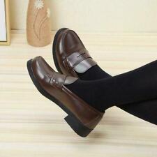 Women Student Girl Japanese School Uniform Low Heel Shoes Leather Lolita Cosplay