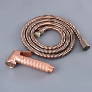 Red Copper Bathroom Bidet Faucet Sprayer Ass Toilet Water Tap W/1.5m Hose 8hh140 - Picture 1 of 6
