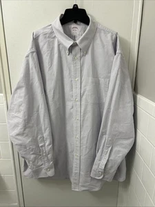 Brooks Brothers Shirt Mens 2XL Purple White Striped Oxford Button Down L/S - Picture 1 of 12