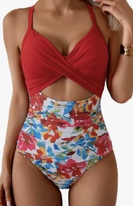 Costume da bagno Eomenie, costume intero, controllo pancia, ritaglio vita alta taglia M - Foto 1 di 6