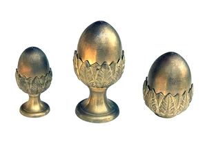 3 DE COLECCIÓN LATÓN FUNDIDO MACIZO 2 PIEZAS HUEVO LÁMPARA PARTE DECORACIÓN MEDIA LUNA LATÓN MFG. - Imagen 1 de 21