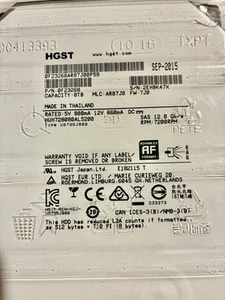 HGST Ultrastar 0F23268 He8 8TB 3.5 128MB 7200RPM SAS Ultra 512E ISE 128MB - Picture 1 of 3