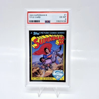 1983 Topps Superman III #1 Title Card Graded PSA 6 - Image 1 of 2
