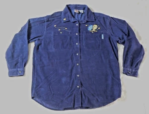 Vintage Looney Tunes Corduroy Tweety Bird Button Up Shirt Size Large - Picture 1 of 4