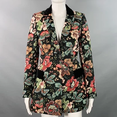 Chaqueta Blazer ANNE FONTAINE Talla 4 Saskia Negra Multicolor Jacquard Foto 1 de 4