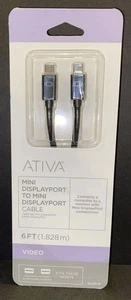 Cable Ativa Mini Displayport a Mini Displayport 6 ft. video, NUEVO - Imagen 1 de 2