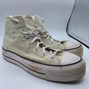 Zapatillas Converse Chuck Taylor Plataforma Elevadora Mujer Talla 9 Beige Informales Caminar - Imagen 1 de 13