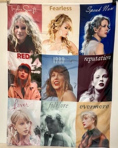 Striscione ispirato agli album Taylor Swift / tessuto trasparente 35” x 47” - Foto 1 di 1
