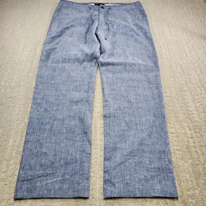 Jos A Bank Chambray Linen Pants Men 36x30 Tailored Fit Reserve Drawstring Wealth - Picture 1 of 13