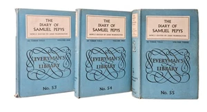 The Diary of Samuel Pepys in Three Volumes, Everyman's Library 1953 No.53-55 - Bild 1 von 22