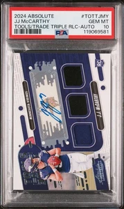 2024 Absolute Tools of Trade Triple Patch /99 JJ McCarthy RC Auto POP 2 PSA 10 - Picture 1 of 3