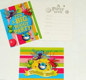 MISS SPIDER'S SUNNY PATCH FRIENDS 8-INVITATIONS & THANK YOU NOTE PARTY SUPPL - Picture 1 of 1