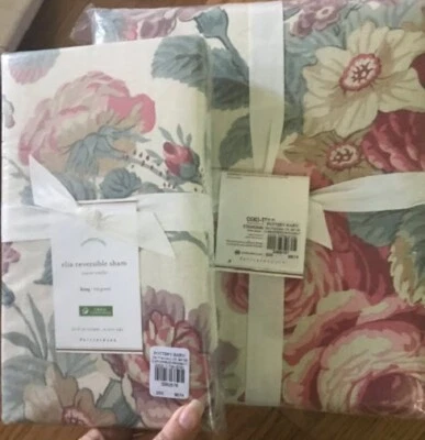 Pottery Barn Elia Floral Duvet Cover Set Pink Rose King 2 King Shams 3pc Ava🦩 - Image 1 of 3