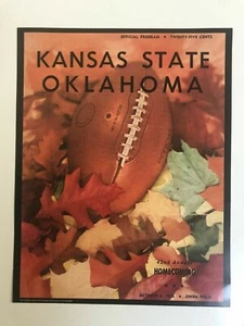 1956 OKLAHOMA SOONERS vs KANSAS STATE WILDCATS 11x14" FOOTBALL Program Poster - Picture 1 of 1