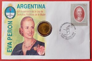 Argentinien  50 Centavos 1997 ** Eva Peron ** Coin  Cover  Stamp TOP !!!