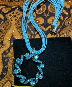 Lovely Cord & Sparkles Necklace N01d* - Imagen 1 de 7