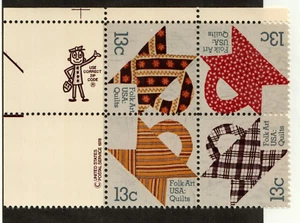Scott 1745-1748 13¢ Quilts Folk Art MNH Free Shipping - Picture 1 of 1