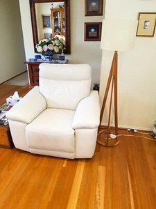 Bianco (White) Julio Leather Recliner from Nickscali - Picture 1 of 3
