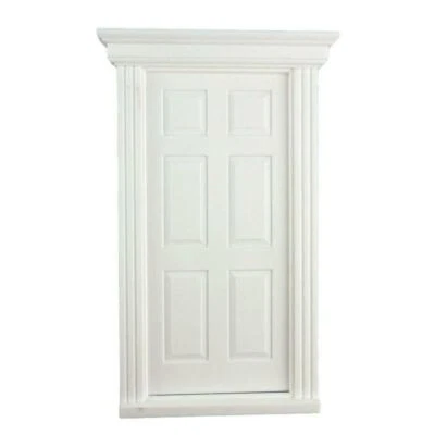 Dolls House White Plastic 6 Panel Georgian Door 1:12 Scale DIY Builders - Image 1 of 4