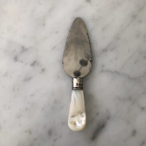 Antique Sterling Silver and Mother of Pearl Cheese Knife, Darling - Picture 1 of 8
