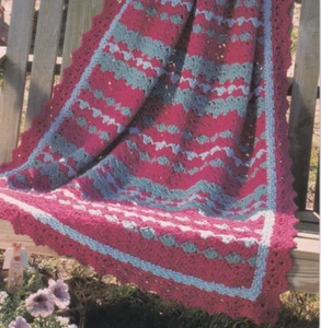 Afghan Crochet Pattern CHUNKY SHELLS 12-Hour Time Savers - Picture 1 of 2