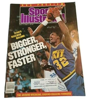 Vintage Sports Illustrated Magazine-November 7, 1988-Utah Jazz Karl Malone - Image 1 of 2