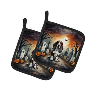 Basset Hound Spooky Halloween Paar Topflappen DAC2010PTHD - Bild 1 von 5
