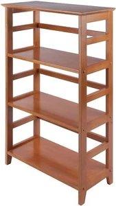 Small Wood Bookcase For Small Spaces Office Den Corner Narrow Freestanding Open - Picture 1 of 6