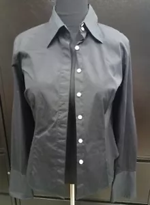 Talbots schwarz Stretch Knopfleiste Kleid Shirt Top Bluse Gr. 10 1x getragen - Bild 1 von 2