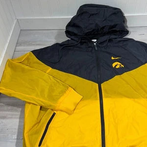 Felpa a vento Nike Iowa Hawkeyes uomo L full zip gialla nera golf NCAA - Foto 1 di 8