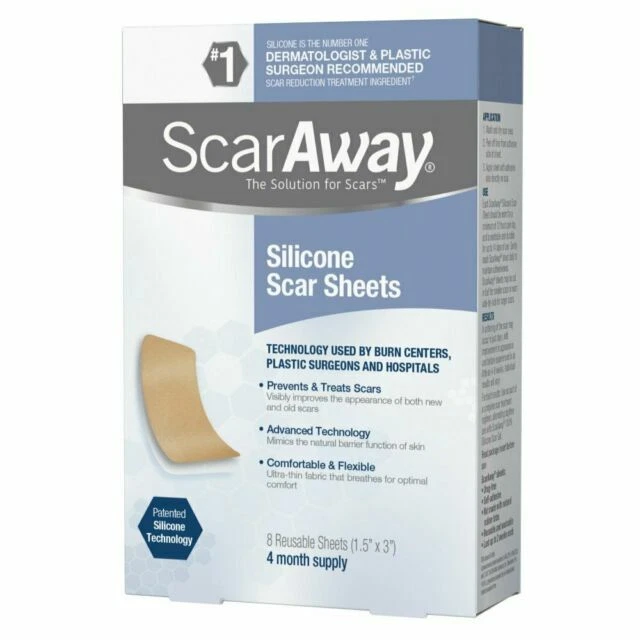 ScarAway Silicone Scar Sheets - 8 Count