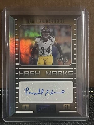 2022 Panini Playbook Terrell Edmunds Hash Marks Autograph Auto /99 - Image 1 of 3