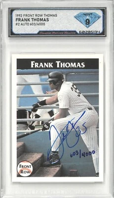 1992 Front Row FRANK THOMAS #2 Auto 603/4000 💎 DSG 9 Mint - Image 1 of 2